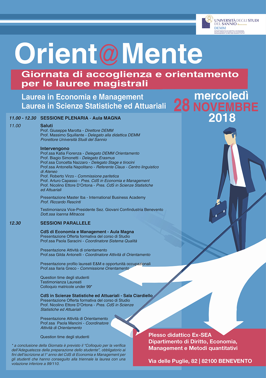 Dipartimento DEMM Unisannio il 28 novembre è OrientMente Vivi Campania