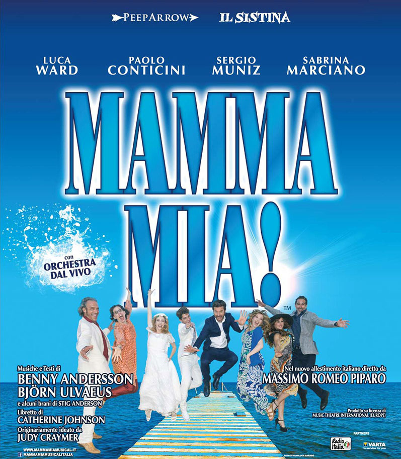 Napoli. Luca Ward, Paolo Conticini e Sergio Muniz all'Augusteo con il musical "Mamma Mia"