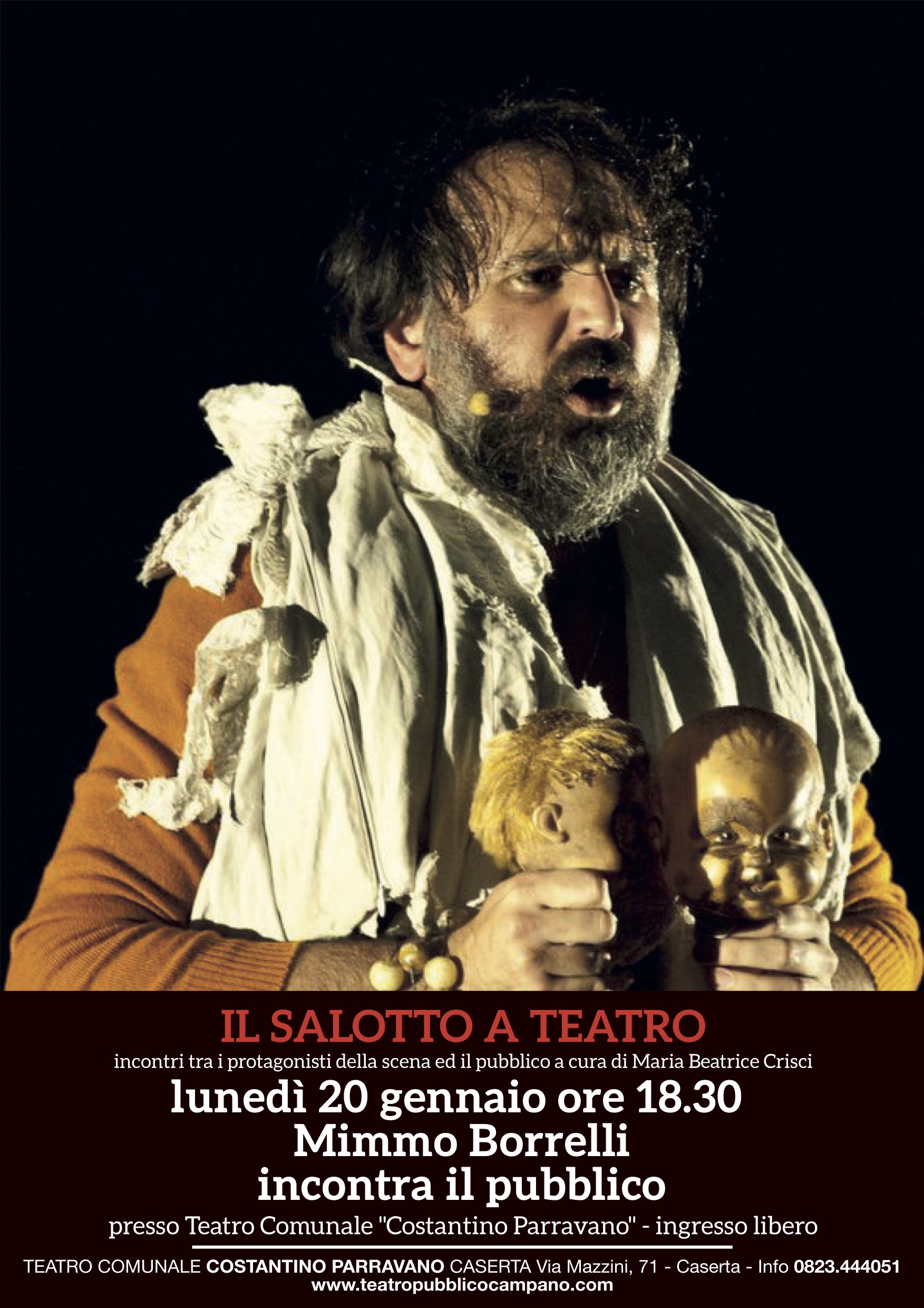 “Il Salotto a Teatro”, lunedì appuntamento con Mimmo Borrelli Vivi